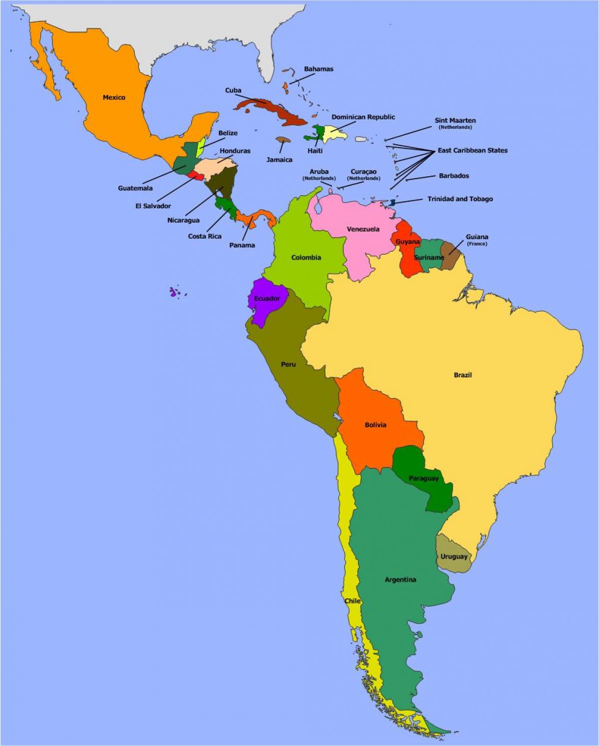 Belize-etelä-amerikka kartta - Kartta Belize etelä-amerikkaan (Keski- Amerikka - Amerikka)