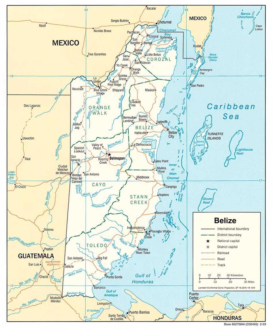 Belize joet kartta