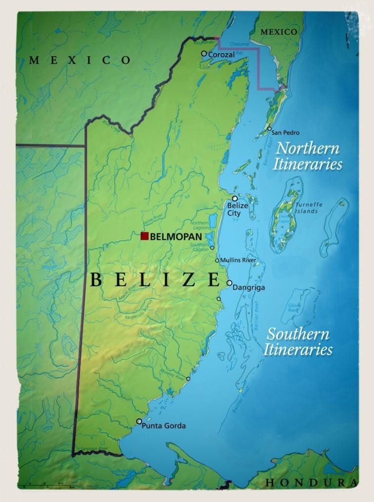 Kartta Belize purjehdus
