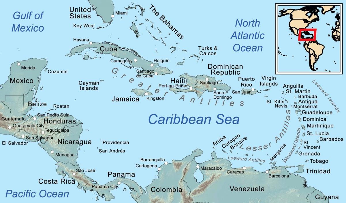 kartta Belize ja ympäröivät saaret